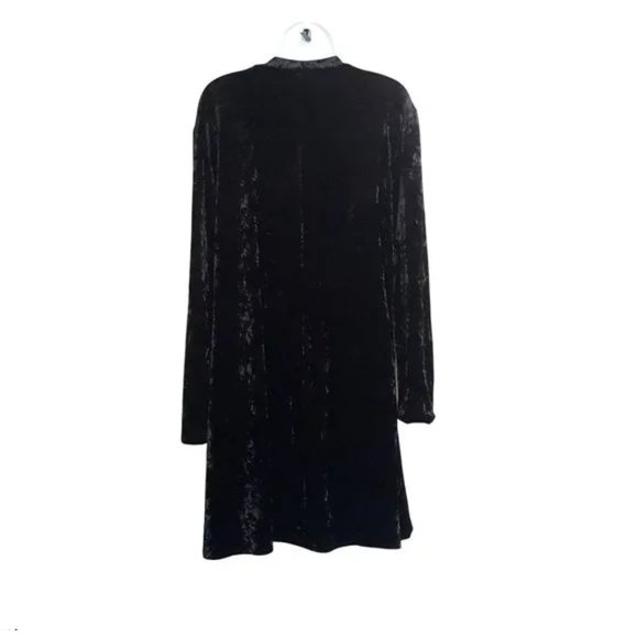 3X Plus Size M. Fasis Black Velvet Swing Dress Womens Gothic Goth - Picture 2 of 3